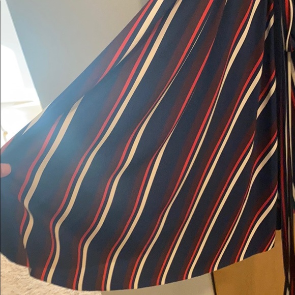 🌹SOLD🌹 ZARA Stripes Navy Wrap Dress Size Small - Picture 7 of 7